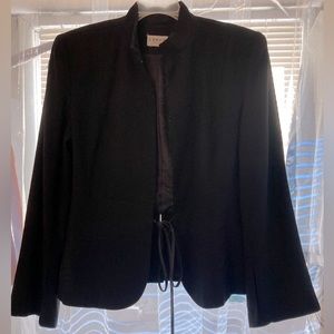 J'Envie collarless blazer leather tie belt